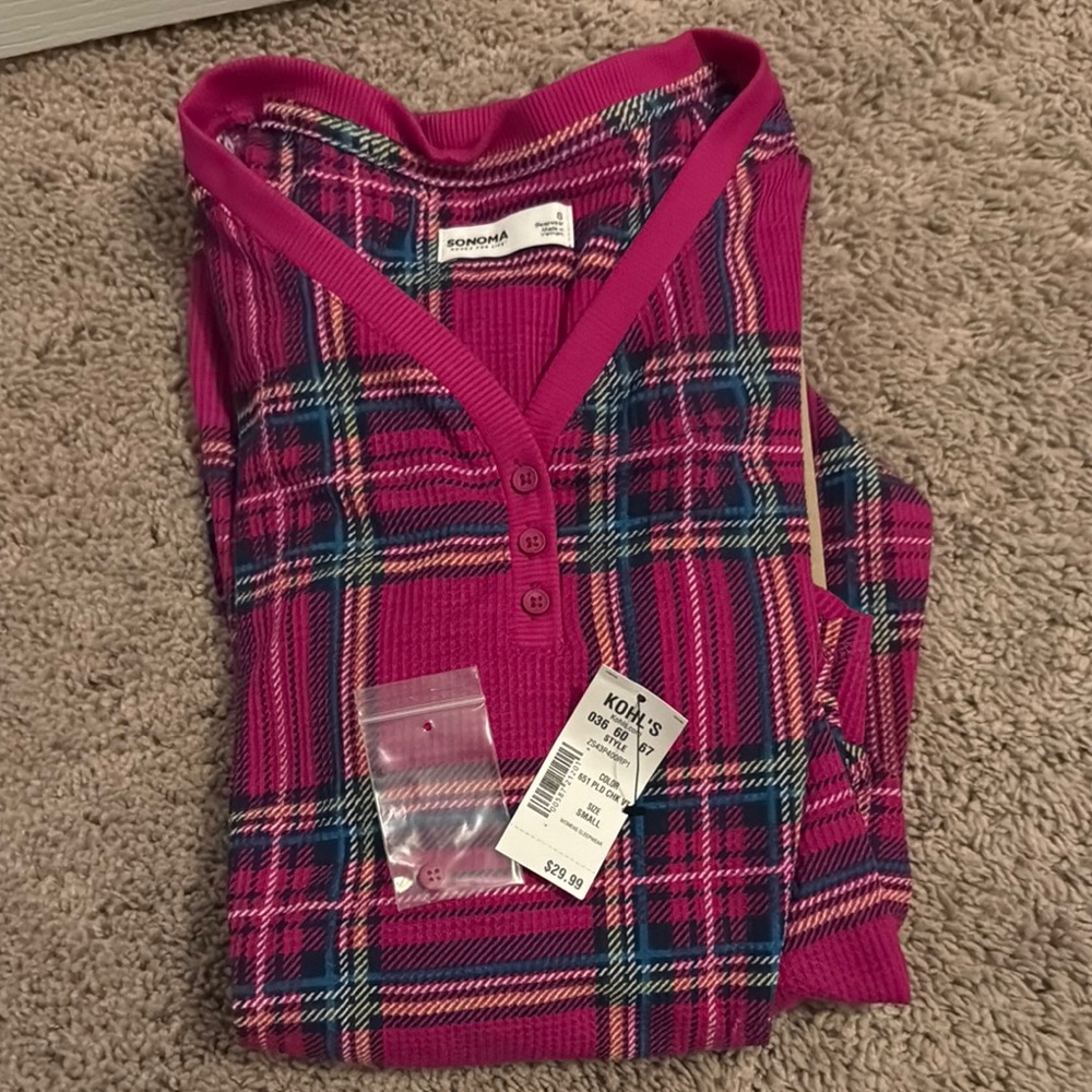 Kohl's Pink Plaid Women's Sweater